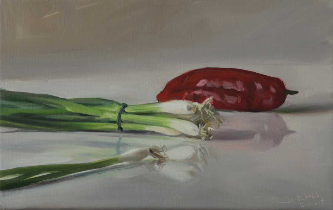 Till Warwas, Frühlingszwiebeln und rote Paprika